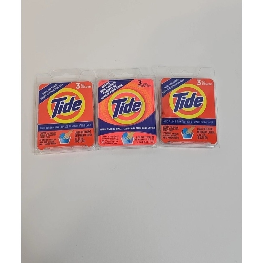 Tide Travel Sink Packets Laundry Detergent 3 Packs for Washing on the‎ Go